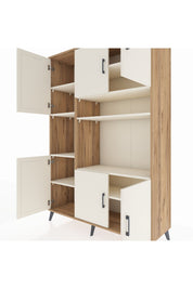 Hyperion Dolap 9 Raflı 6 Kapaklı 132x44x195 Çam-Aytaşı/Aytaşı