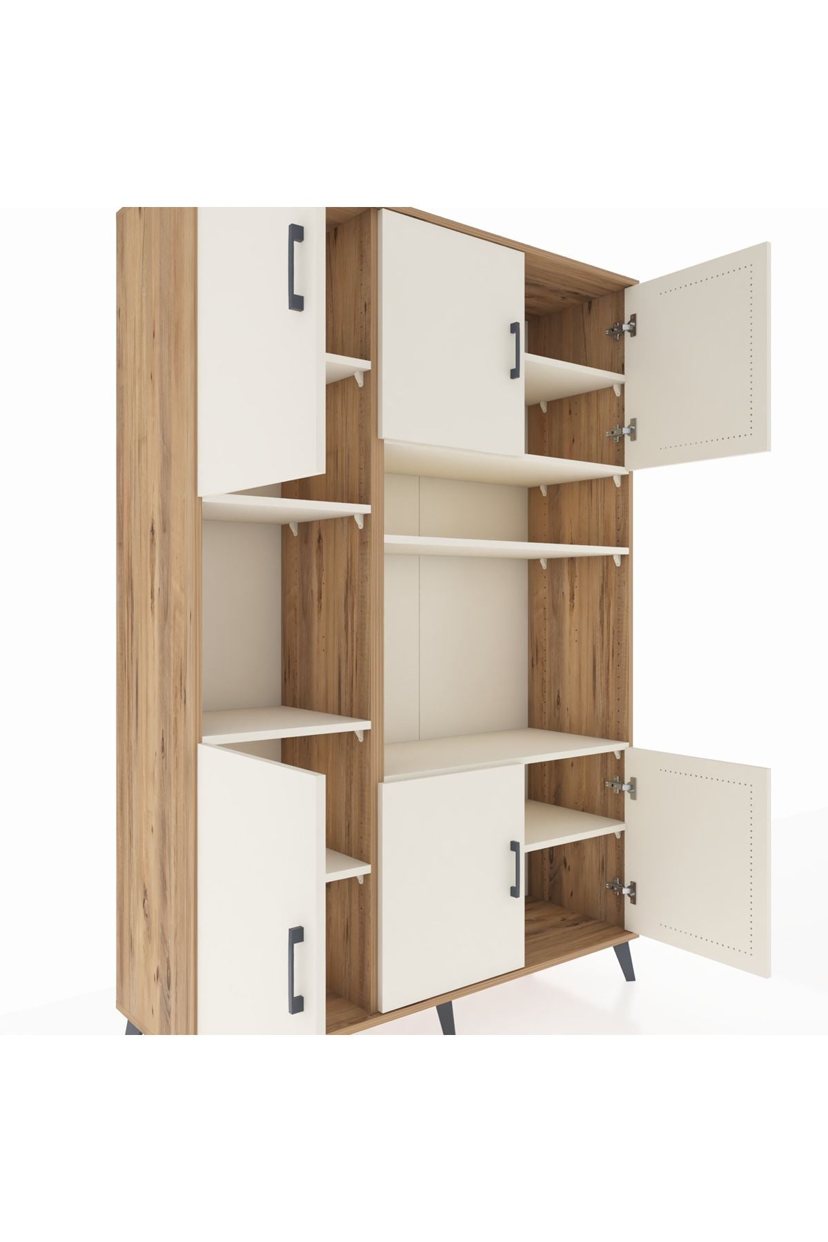 Hyperion Dolap 9 Raflı 6 Kapaklı 132x44x195 Çam-Aytaşı/Aytaşı