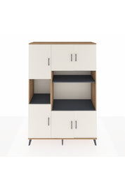 Hyperion Dolap 9 Raflı 6 Kapaklı 132x44x195 Çam-Aytaşı/Antrasit