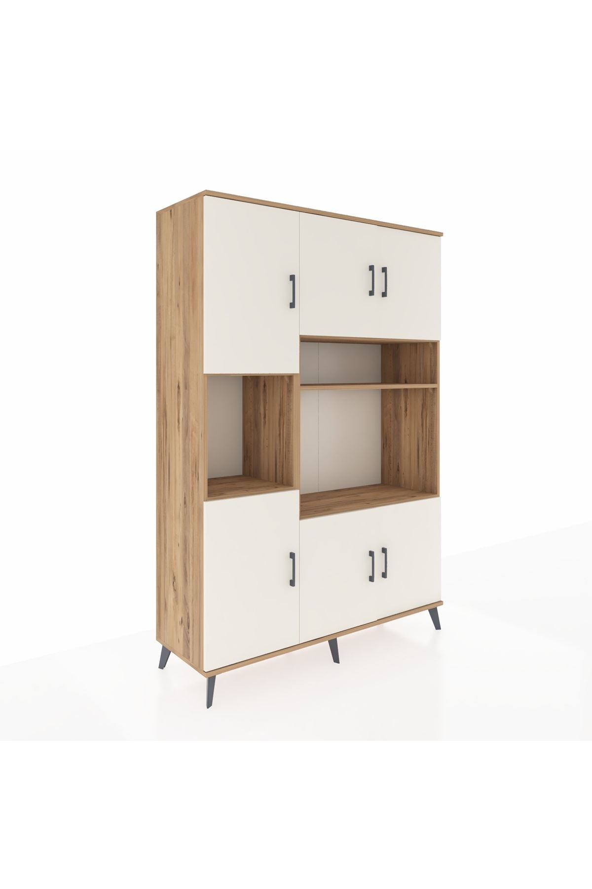 Hyperion Dolap 9 Raflı 6 Kapaklı 132x44x195 Çam-Aytaşı/Çam