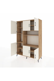 Hyperion Dolap 9 Raflı 6 Kapaklı 132x44x195 Çam-Aytaşı/Çam