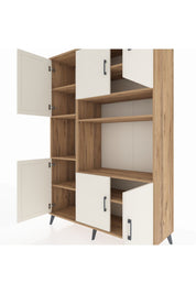 Hyperion Dolap 9 Raflı 6 Kapaklı 132x44x195 Çam-Aytaşı/Çam