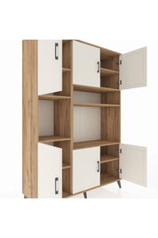 Hyperion Dolap 9 Raflı 6 Kapaklı 132x44x195 Çam-Aytaşı/Çam