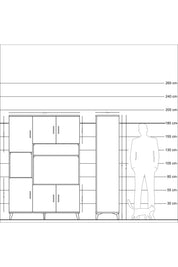 Hyperion Dolap 9 Raflı 6 Kapaklı 132x44x195 Çam-Antrasit/Aytaşı