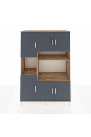 Hyperion Dolap 9 Raflı 6 Kapaklı 132x44x195 Çam-Antrasit/Çam