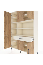 Hyperion Dolap 10 Raflı Tek Çekmeceli 6 Kapaklı 132x44x195 Aytaşı-Çam/Aytaşı