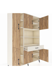 Hyperion Dolap 10 Raflı Tek Çekmeceli 6 Kapaklı 132x44x195 Aytaşı-Çam/Aytaşı