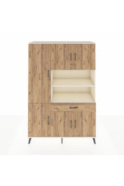 Hyperion Dolap 10 Raflı Tek Çekmeceli 6 Kapaklı 132x44x195 Aytaşı-Çam/Çam