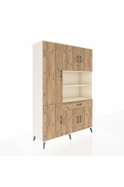 Hyperion Dolap 10 Raflı Tek Çekmeceli 6 Kapaklı 132x44x195 Aytaşı-Çam/Çam