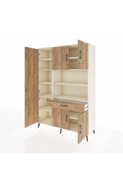 Hyperion Dolap 10 Raflı Tek Çekmeceli 6 Kapaklı 132x44x195 Aytaşı-Çam/Çam