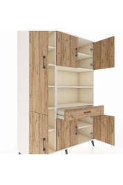 Hyperion Dolap 10 Raflı Tek Çekmeceli 6 Kapaklı 132x44x195 Aytaşı-Çam/Çam