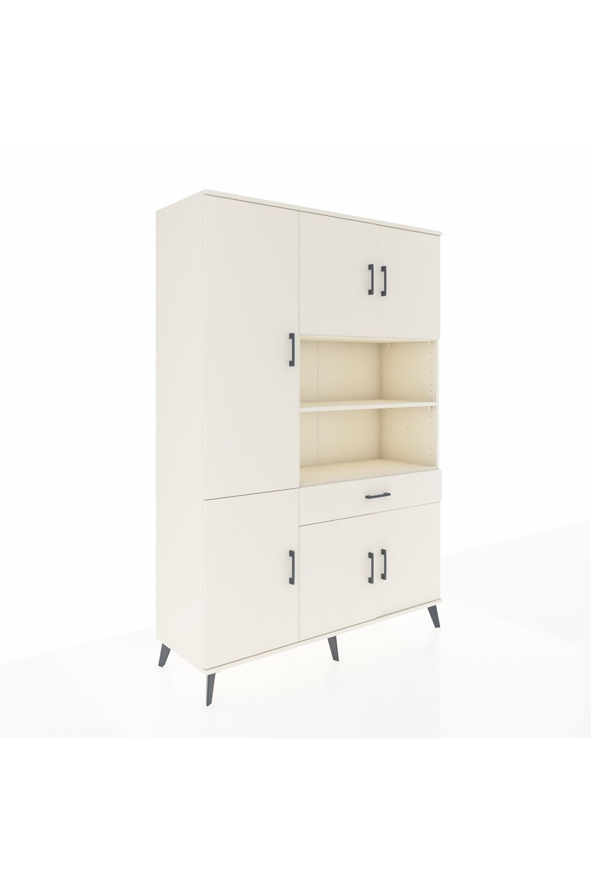 Hyperion Dolap 10 Raflı Tek Çekmeceli 6 Kapaklı 132x44x195 Aytaşı-Aytaşı/Aytaşı