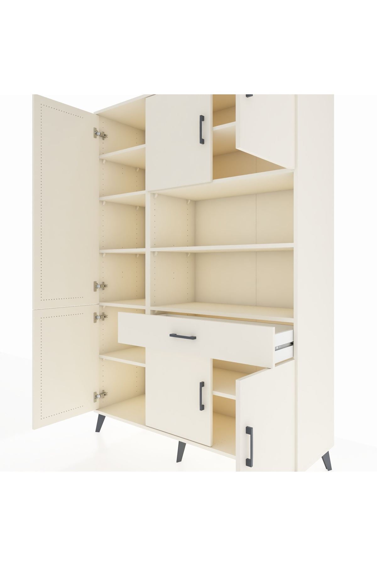 Hyperion Dolap 10 Raflı Tek Çekmeceli 6 Kapaklı 132x44x195 Aytaşı-Aytaşı/Aytaşı