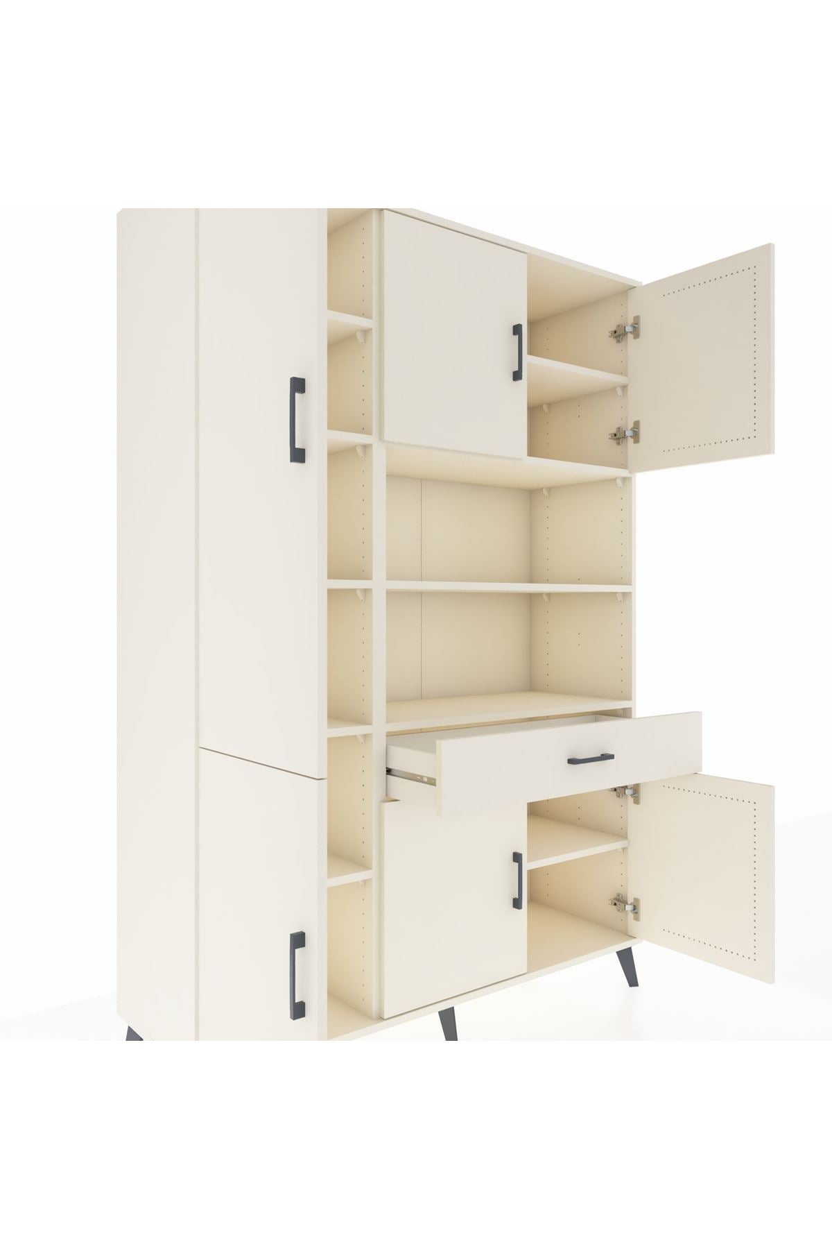 Hyperion Dolap 10 Raflı Tek Çekmeceli 6 Kapaklı 132x44x195 Aytaşı-Aytaşı/Aytaşı