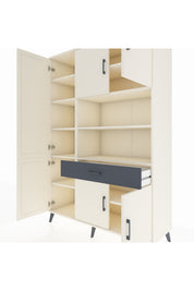 Hyperion Dolap 10 Raflı Tek Çekmeceli 6 Kapaklı 132x44x195 Aytaşı-Aytaşı/Antrasit