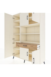 Hyperion Dolap 10 Raflı Tek Çekmeceli 6 Kapaklı 132x44x195 Aytaşı-Aytaşı/Çam