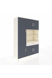 Hyperion Dolap 10 Raflı Tek Çekmeceli 6 Kapaklı 132x44x195 Aytaşı-Antrasit/Aytaşı