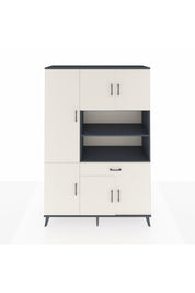 Hyperion Dolap 10 Raflı Tek Çekmeceli 6 Kapaklı 132x44x195 Antrasit-Aytaşı/Aytaşı