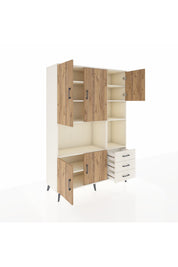 Hyperion Dolap 9 Raflı 3 Çekmeceli 5 Kapaklı 132x44x195 Aytaşı-Çam/Aytaşı