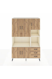 Hyperion Dolap 9 Raflı 3 Çekmeceli 5 Kapaklı 132x44x195 Aytaşı-Çam/Çam