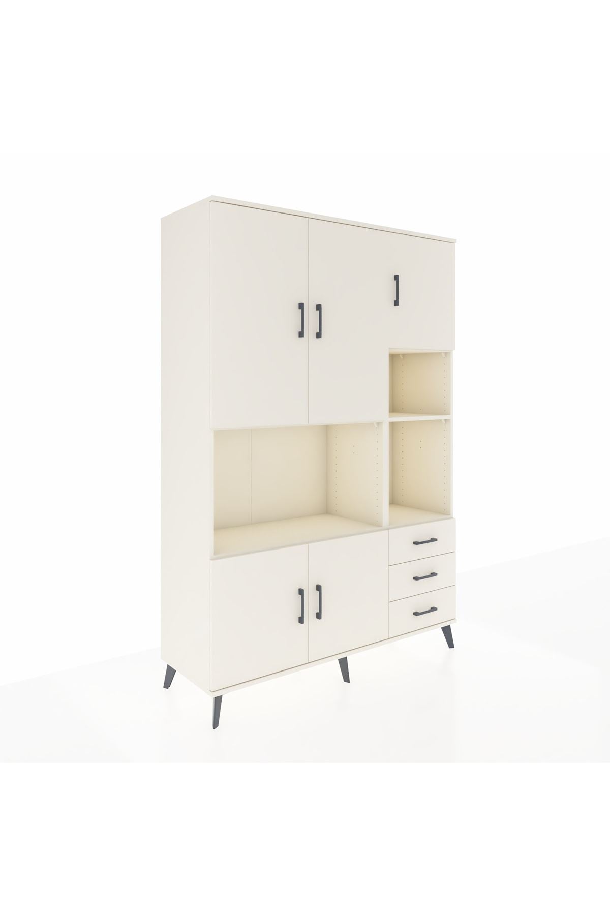 Hyperion Dolap 9 Raflı 3 Çekmeceli 5 Kapaklı 132x44x195 Aytaşı-Aytaşı/Aytaşı