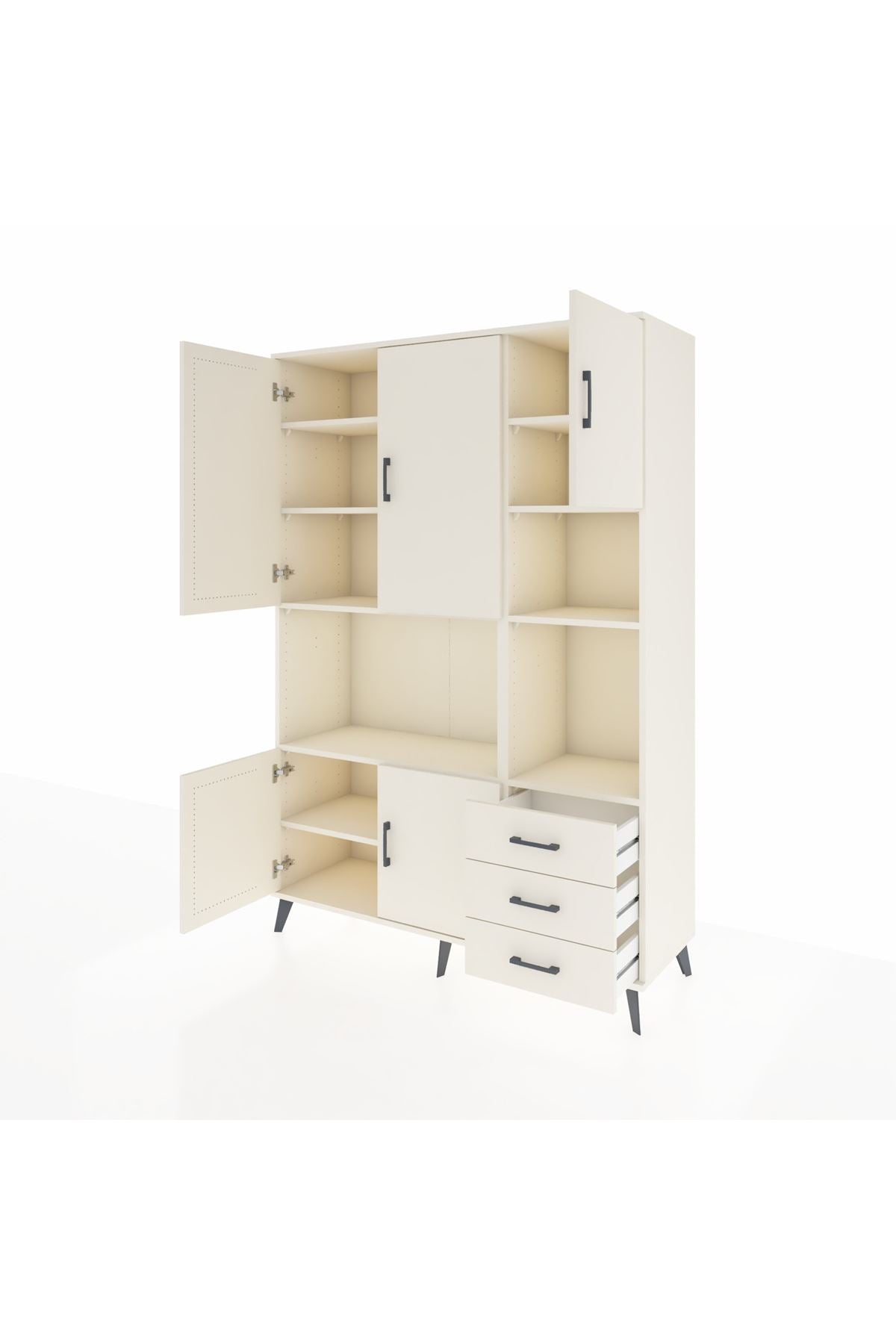 Hyperion Dolap 9 Raflı 3 Çekmeceli 5 Kapaklı 132x44x195 Aytaşı-Aytaşı/Aytaşı