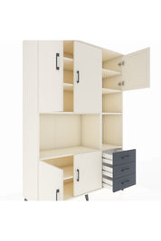 Hyperion Dolap 9 Raflı 3 Çekmeceli 5 Kapaklı 132x44x195 Aytaşı-Aytaşı/Antrasit