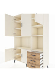 Hyperion Dolap 9 Raflı 3 Çekmeceli 5 Kapaklı 132x44x195 Aytaşı-Aytaşı/Çam