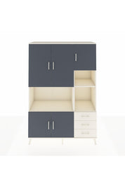 Hyperion Dolap 9 Raflı 3 Çekmeceli 5 Kapaklı 132x44x195 Aytaşı-Antrasit/Aytaşı