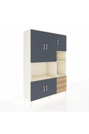 Hyperion Dolap 9 Raflı 3 Çekmeceli 5 Kapaklı 132x44x195 Aytaşı-Antrasit/Çam