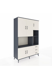 Hyperion Dolap 9 Raflı 3 Çekmeceli 5 Kapaklı 132x44x195 Antrasit-Aytaşı/Aytaşı
