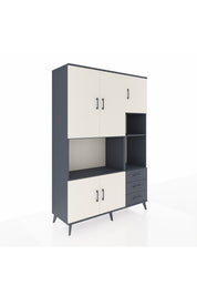 Hyperion Dolap 9 Raflı 3 Çekmeceli 5 Kapaklı 132x44x195 Antrasit-Aytaşı/Antrasit