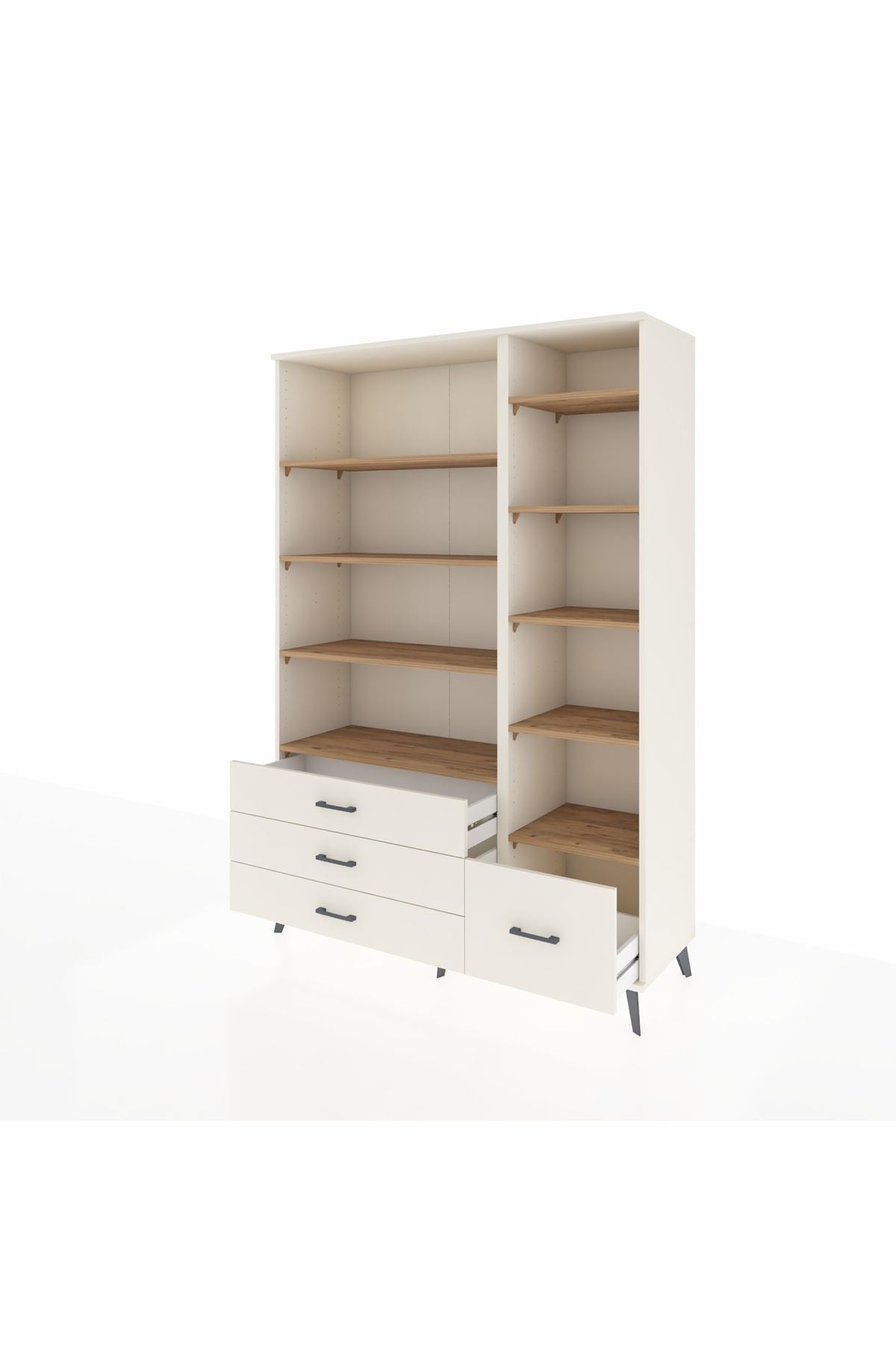 Hyperion Dolap 9 Raflı 4 Çekmeceli  132x44x195 Aytaşı-Çam/Aytaşı