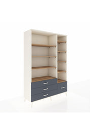 Hyperion Dolap 9 Raflı 4 Çekmeceli  132x44x195 Aytaşı-Çam/Antrasit
