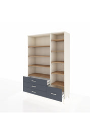 Hyperion Dolap 9 Raflı 4 Çekmeceli  132x44x195 Aytaşı-Çam/Antrasit