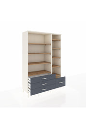 Hyperion Dolap 9 Raflı 4 Çekmeceli  132x44x195 Aytaşı-Çam/Antrasit