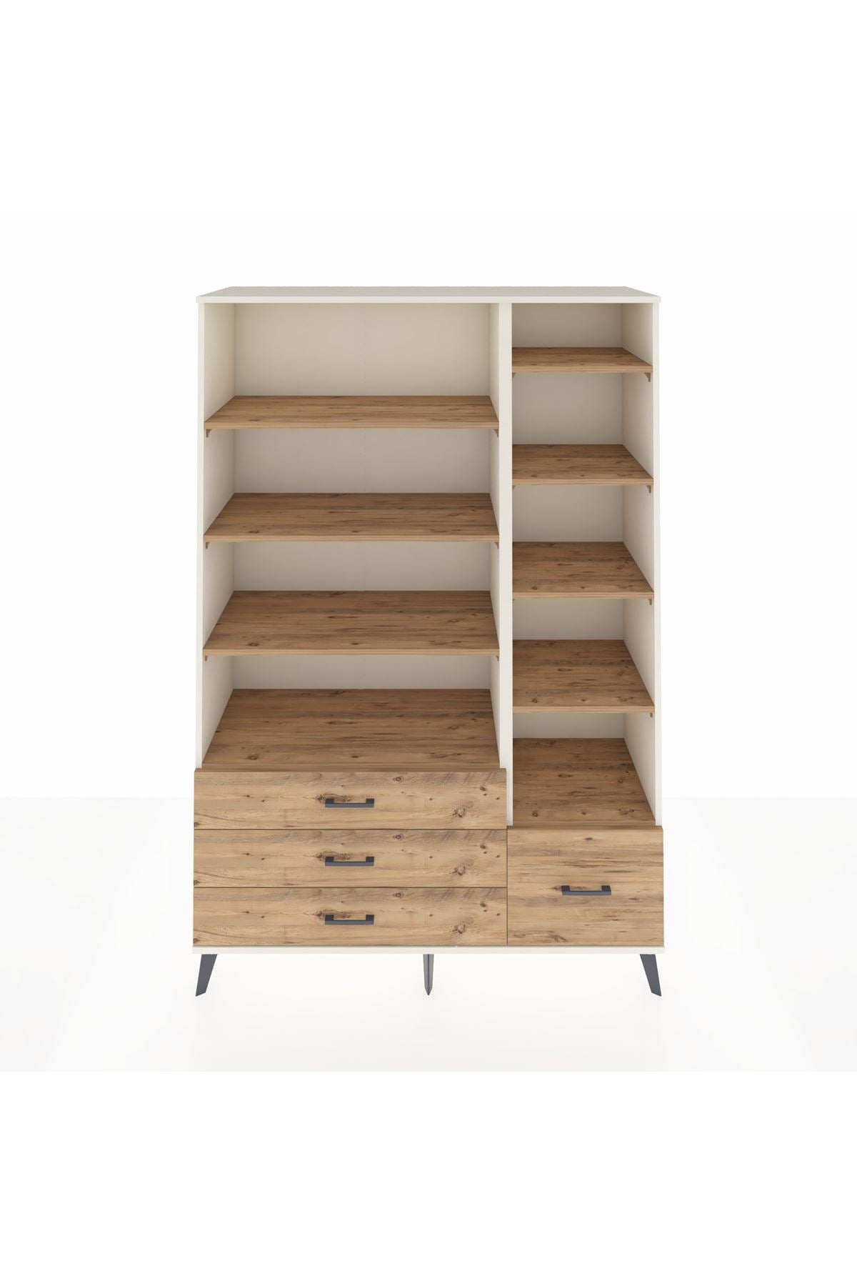 Hyperion Dolap 9 Raflı 4 Çekmeceli  132x44x195 Aytaşı-Çam/Çam