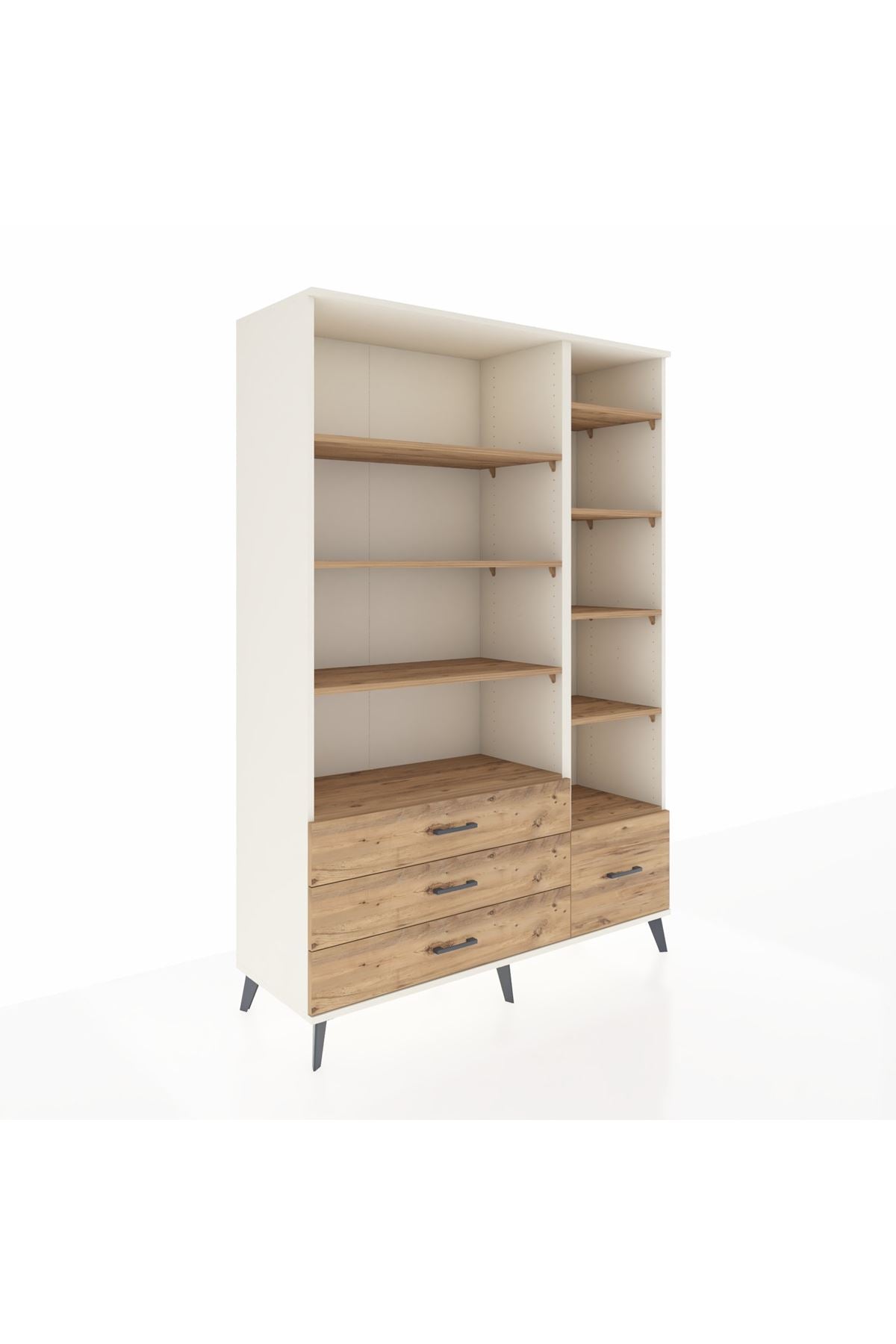 Hyperion Dolap 9 Raflı 4 Çekmeceli  132x44x195 Aytaşı-Çam/Çam