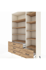 Hyperion Dolap 9 Raflı 4 Çekmeceli  132x44x195 Aytaşı-Çam/Çam