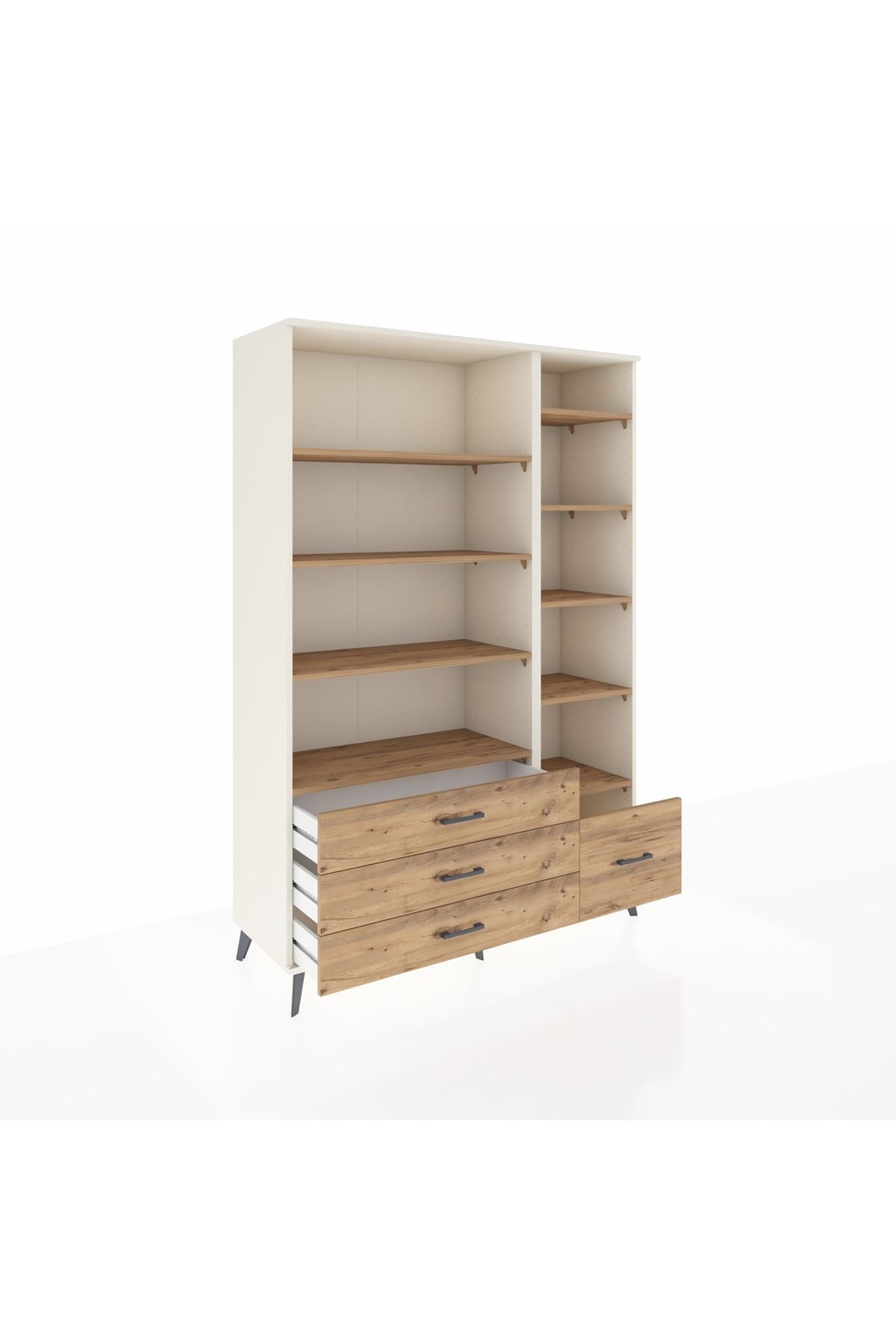 Hyperion Dolap 9 Raflı 4 Çekmeceli  132x44x195 Aytaşı-Çam/Çam