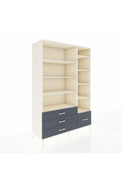 Hyperion Dolap 9 Raflı 4 Çekmeceli  132x44x195 Aytaşı-Aytaşı/Antrasit