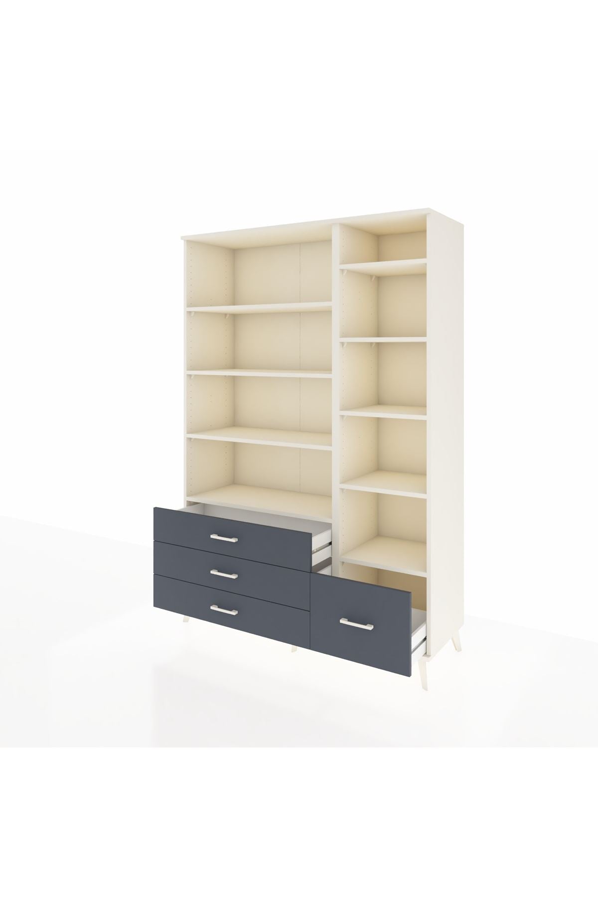 Hyperion Dolap 9 Raflı 4 Çekmeceli  132x44x195 Aytaşı-Aytaşı/Antrasit