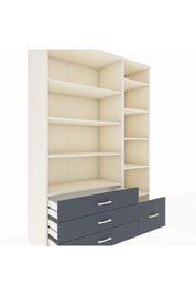 Hyperion Dolap 9 Raflı 4 Çekmeceli  132x44x195 Aytaşı-Aytaşı/Antrasit