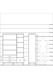 Hyperion Dolap 9 Raflı 4 Çekmeceli  132x44x195 Aytaşı-Aytaşı/Antrasit