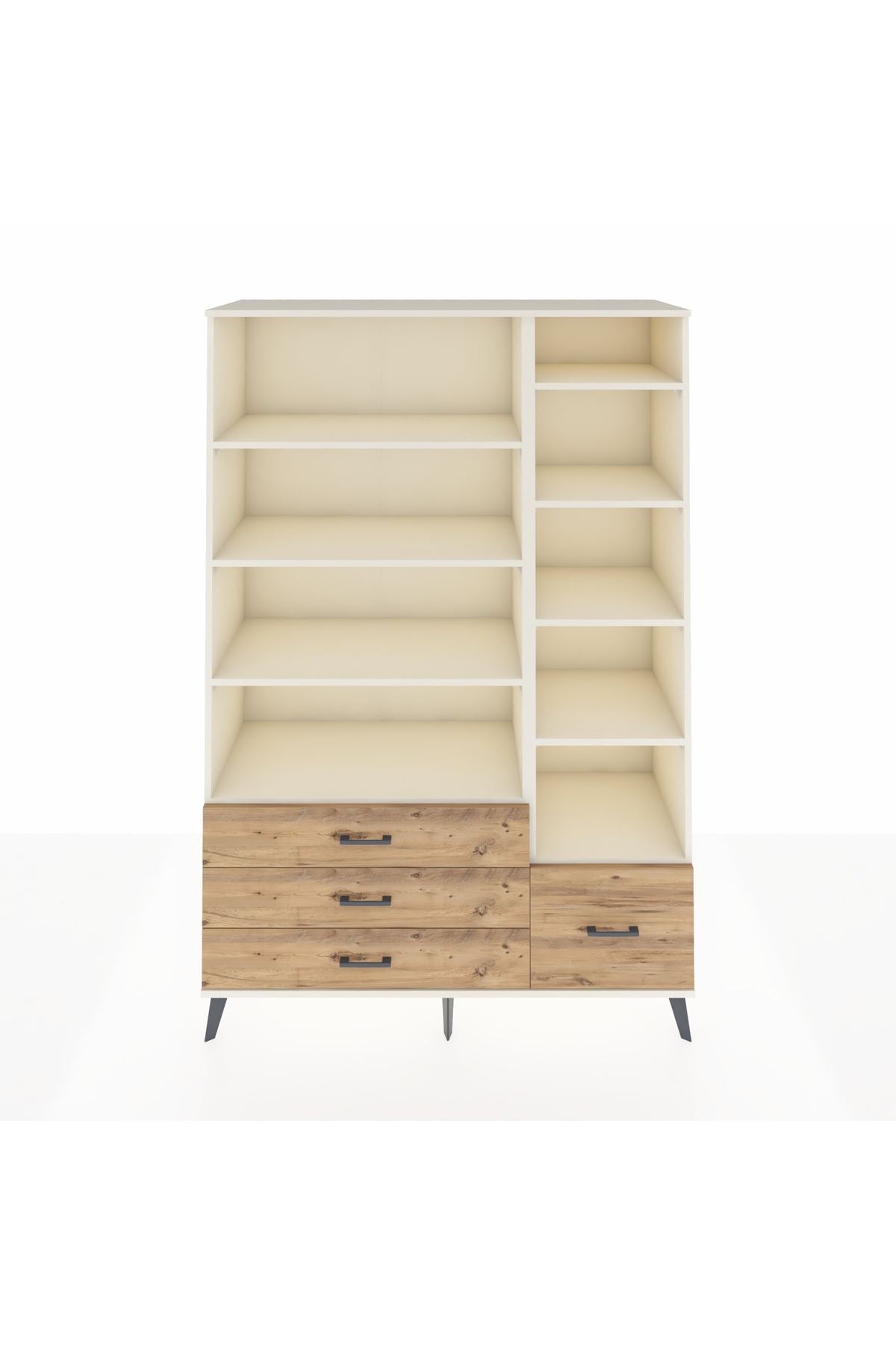 Hyperion Dolap 9 Raflı 4 Çekmeceli  132x44x195 Aytaşı-Aytaşı/Çam