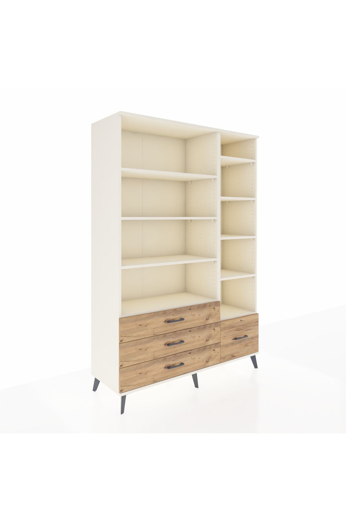 Hyperion Dolap 9 Raflı 4 Çekmeceli  132x44x195 Aytaşı-Aytaşı/Çam