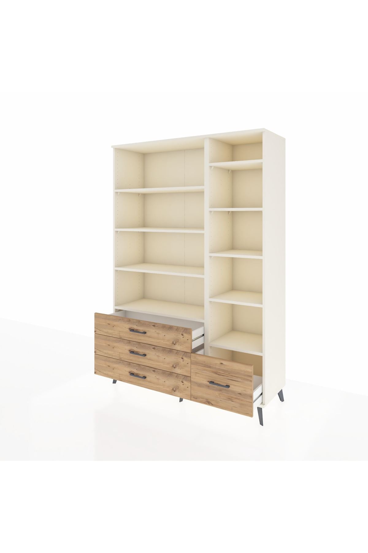 Hyperion Dolap 9 Raflı 4 Çekmeceli  132x44x195 Aytaşı-Aytaşı/Çam