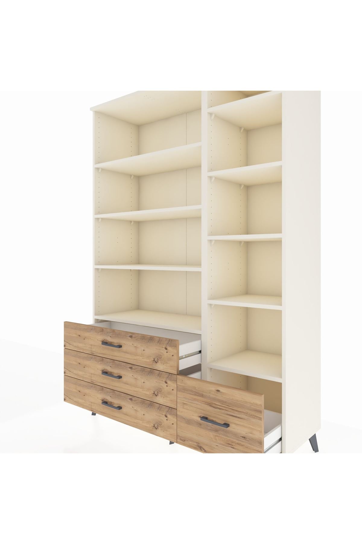 Hyperion Dolap 9 Raflı 4 Çekmeceli  132x44x195 Aytaşı-Aytaşı/Çam