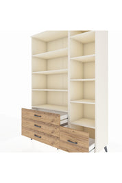 Hyperion Dolap 9 Raflı 4 Çekmeceli  132x44x195 Aytaşı-Aytaşı/Çam