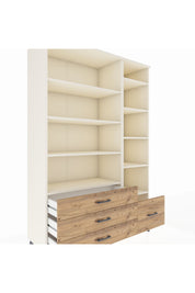 Hyperion Dolap 9 Raflı 4 Çekmeceli  132x44x195 Aytaşı-Aytaşı/Çam